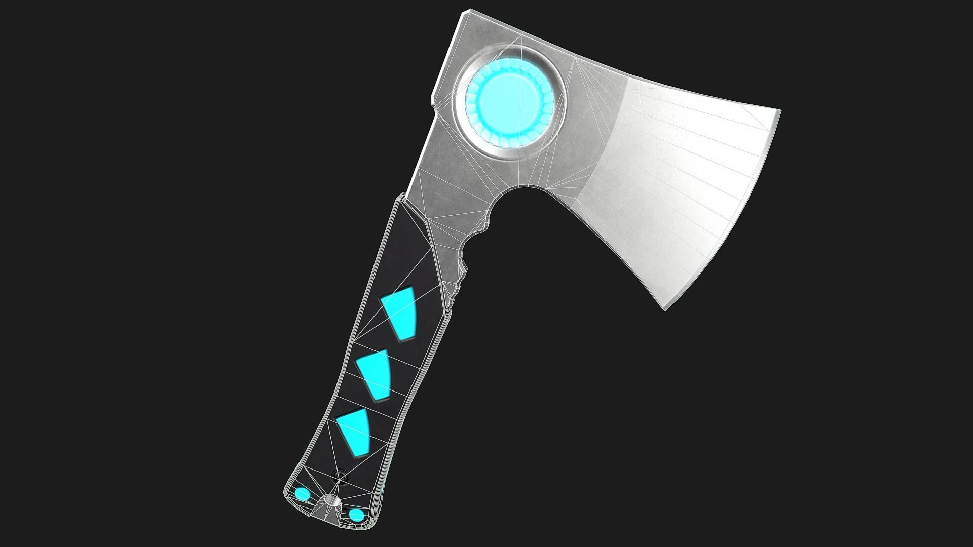 Sci-Fi Hatchet Low-Poly PBR Free low-poly 3D model_3