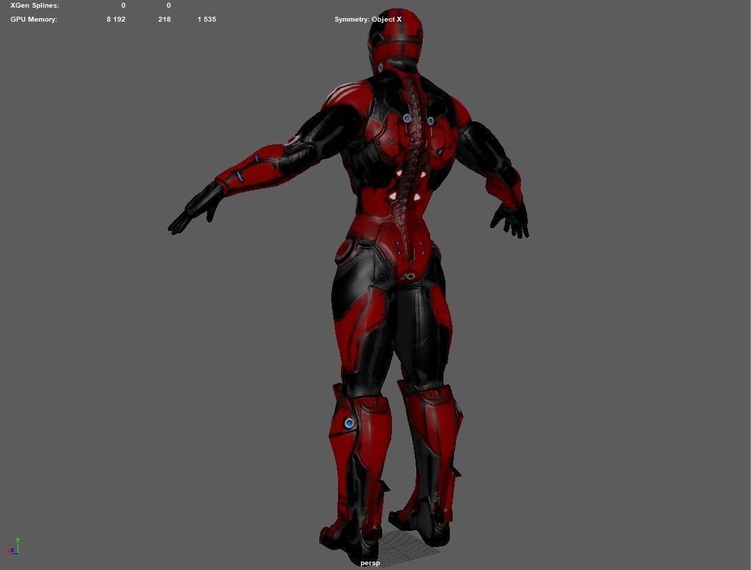 Cybernetic Warrior PBR Low-poly 3D model_39