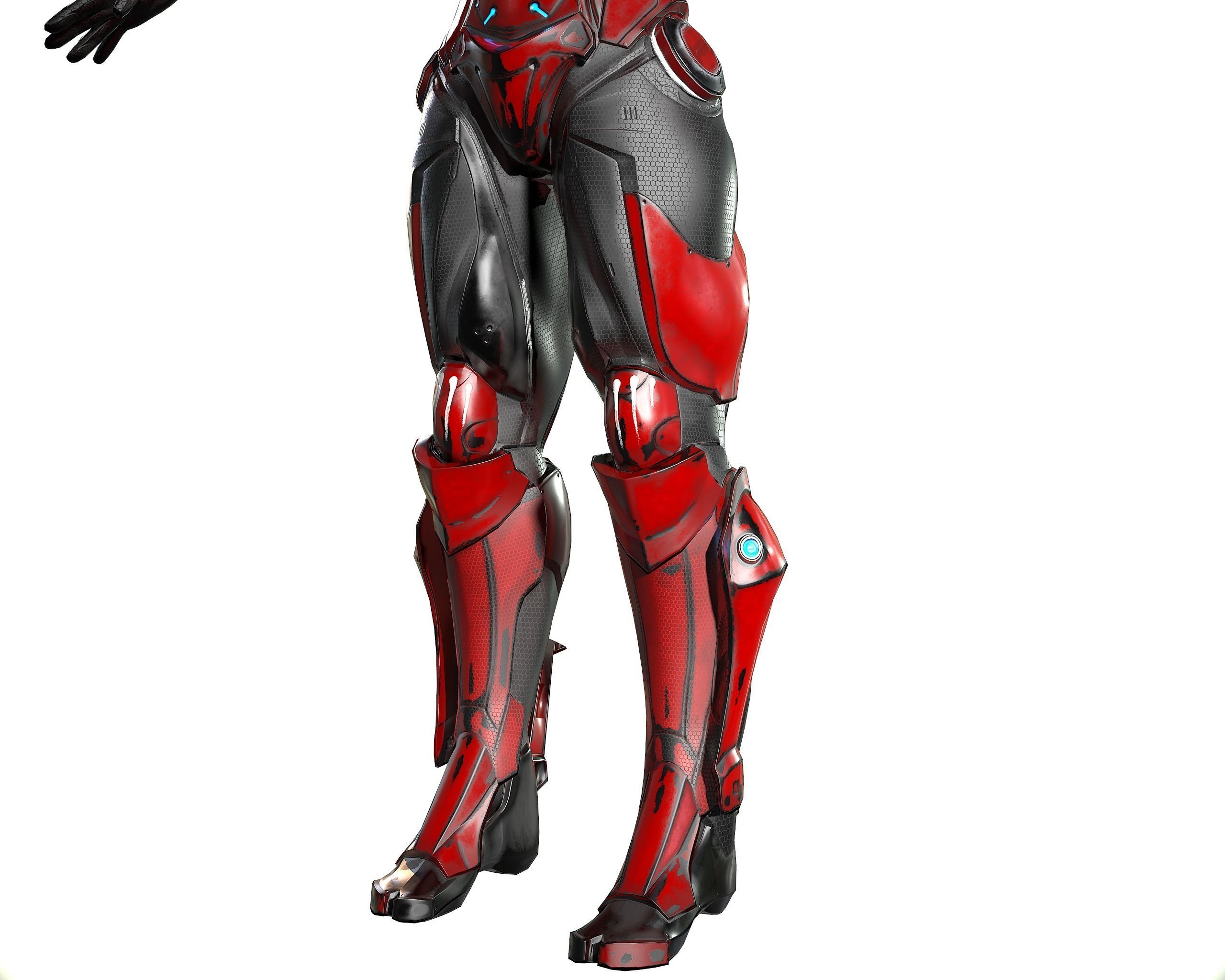 Cybernetic Warrior PBR Low-poly 3D model_25