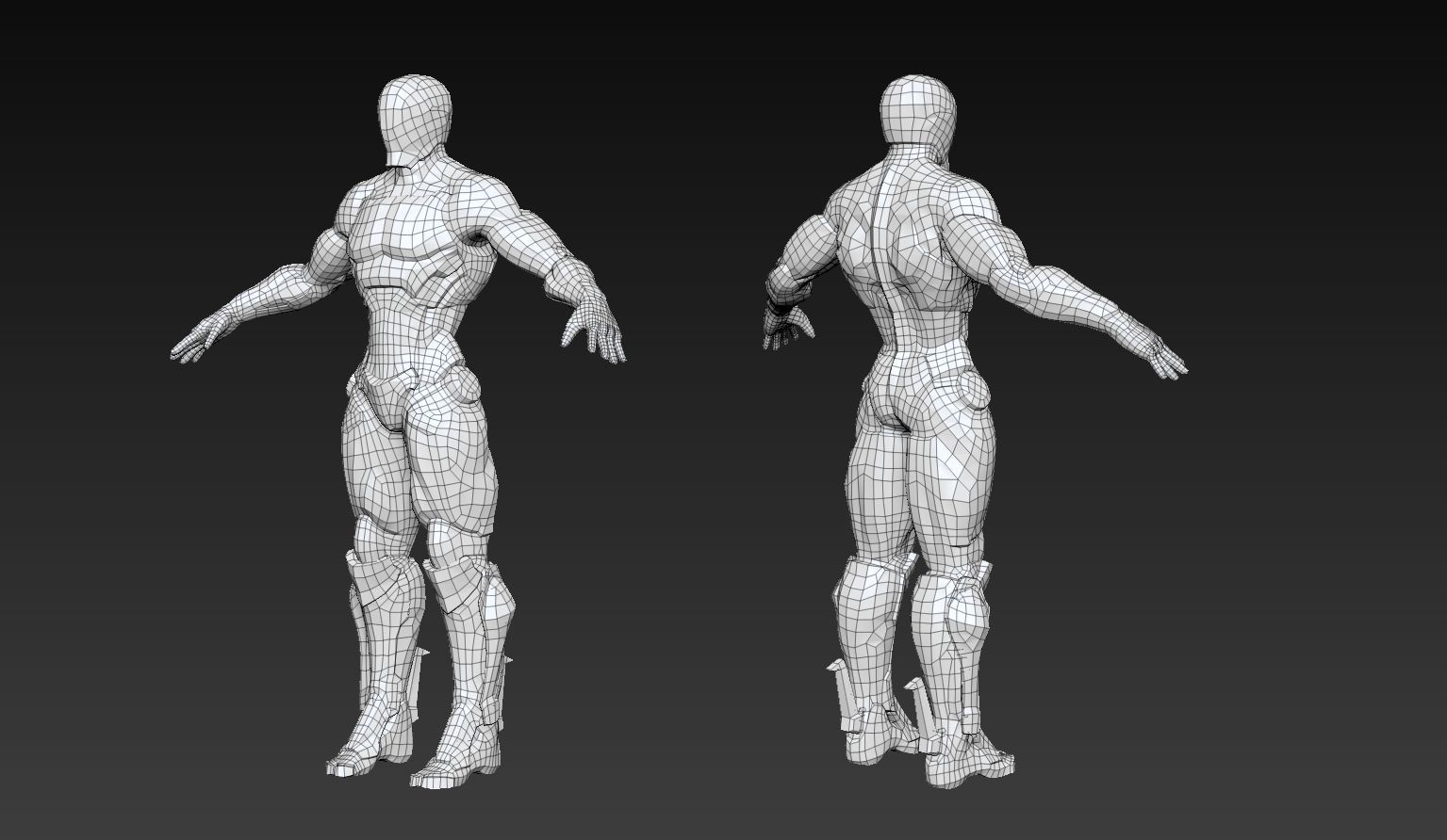 Cybernetic Warrior PBR Low-poly 3D model_42