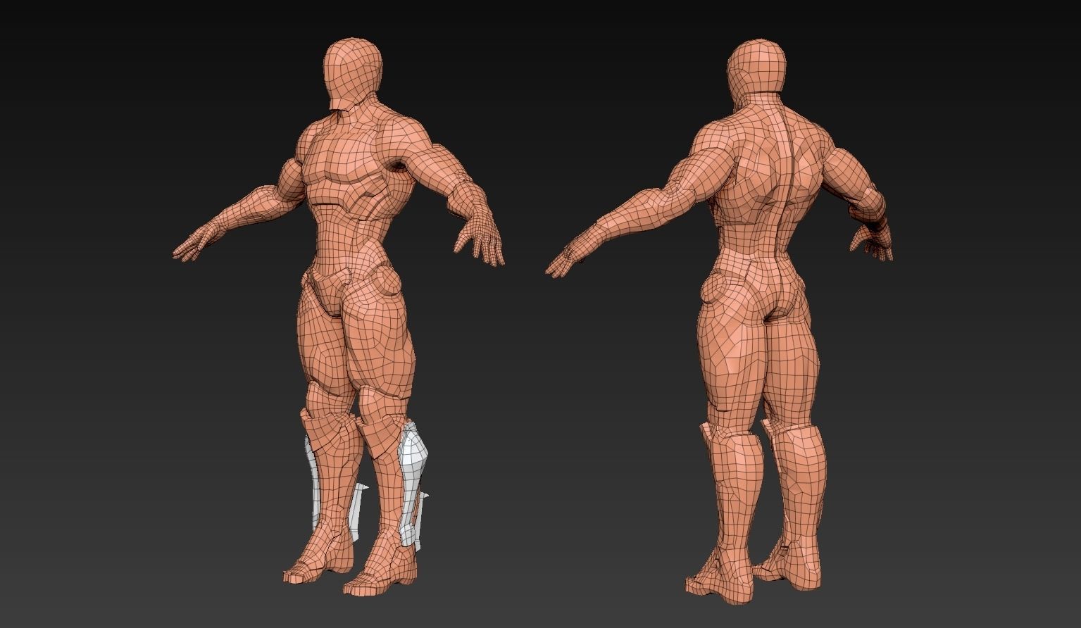 Cybernetic Warrior PBR Low-poly 3D model_43