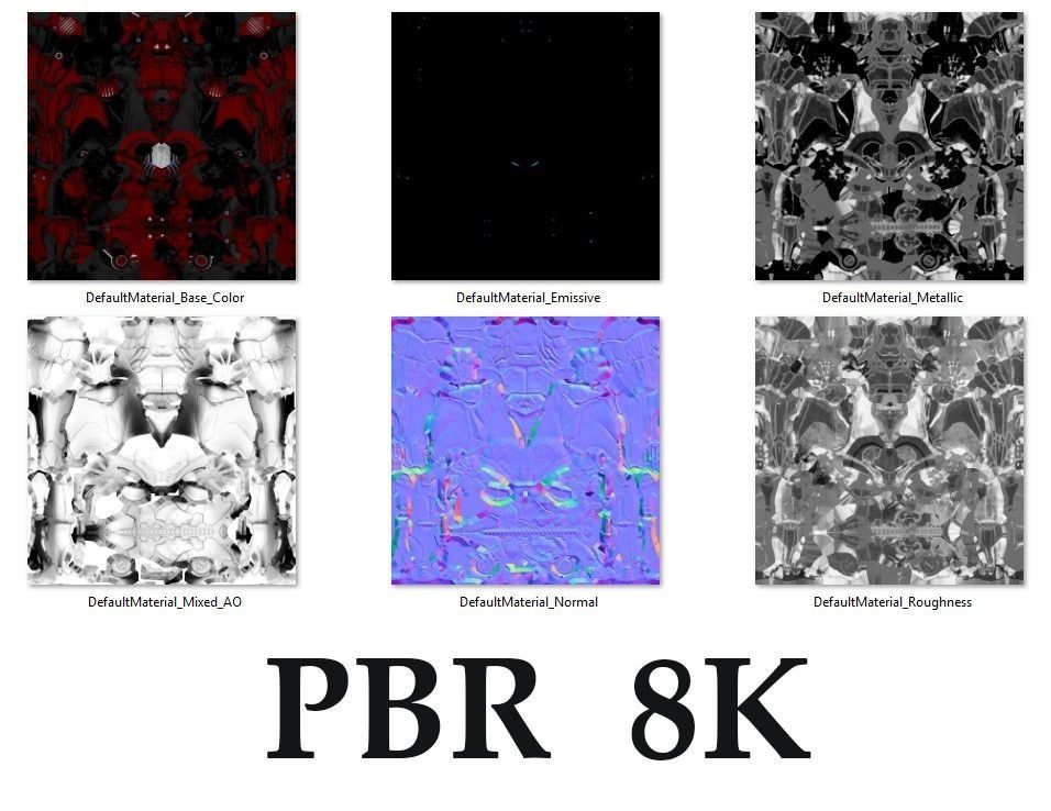 Cybernetic Warrior PBR Low-poly 3D model_41