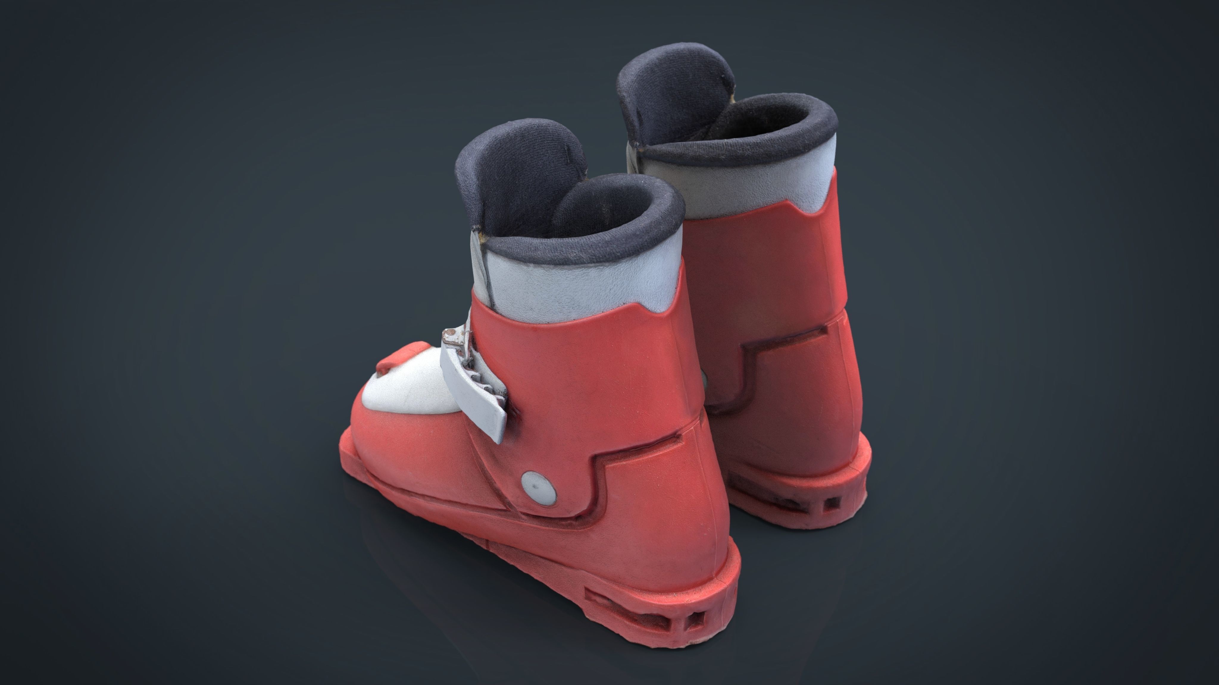 kids Ski Boots Low-poly 3D model_13