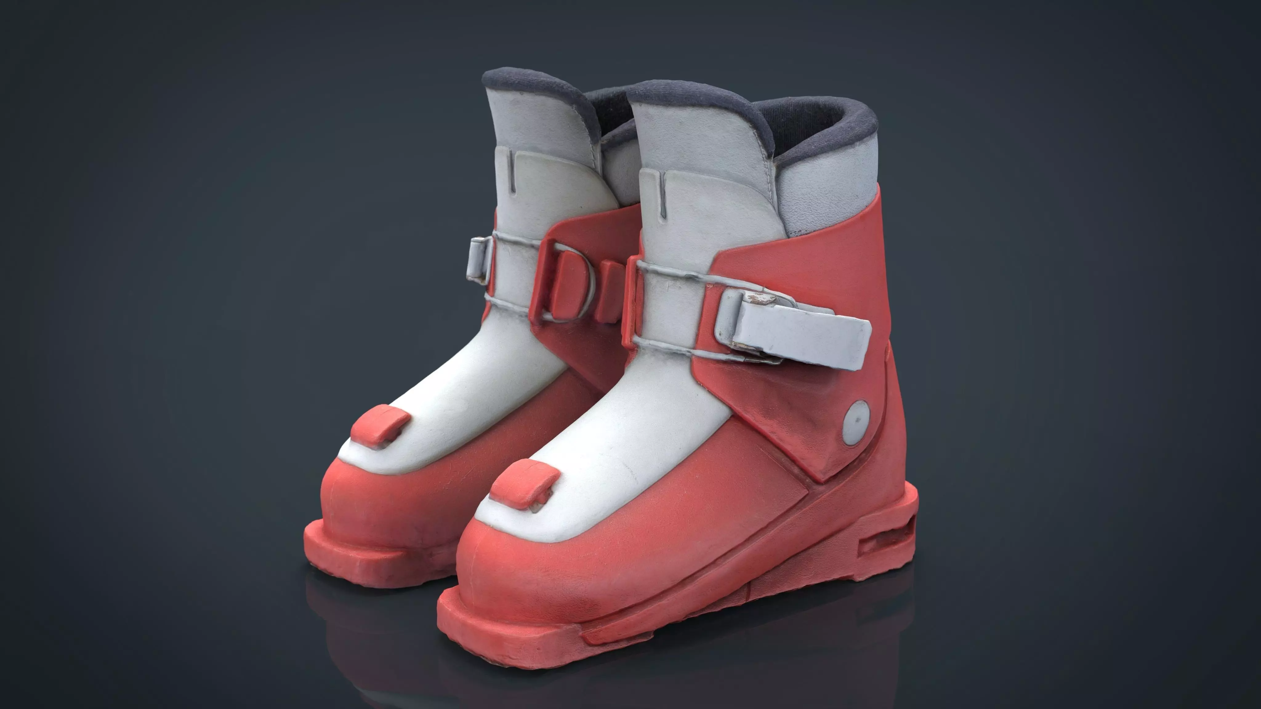 kids Ski Boots Low-poly 3D model_0