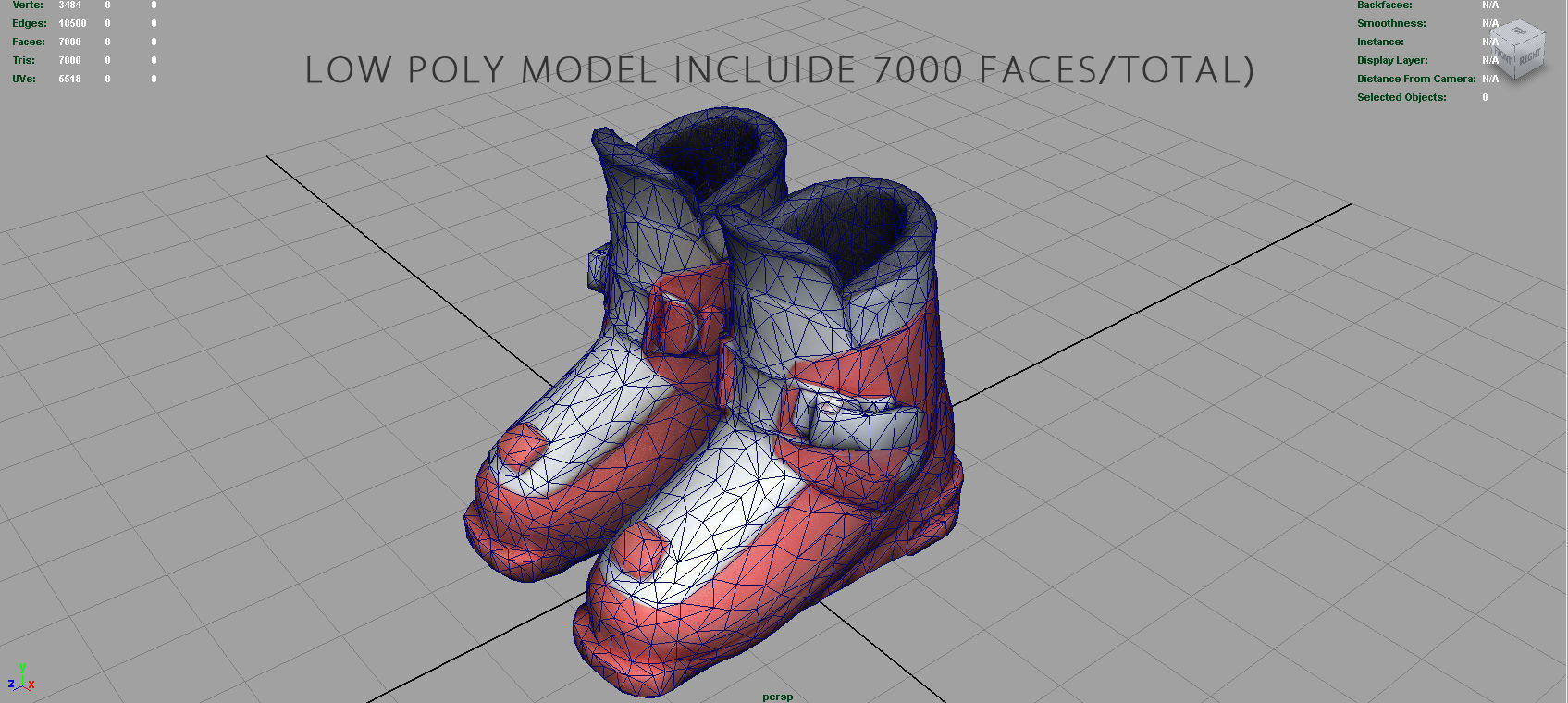 kids Ski Boots Low-poly 3D model_6