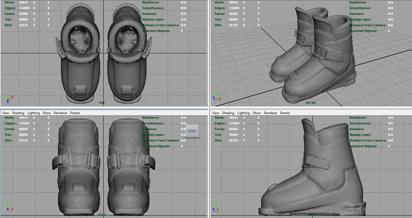 kids Ski Boots Low-poly 3D model_7