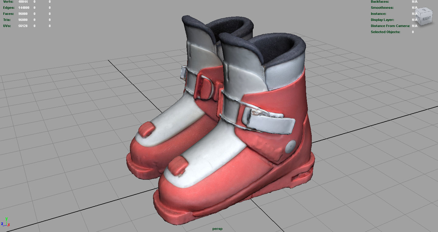 kids Ski Boots Low-poly 3D model_3