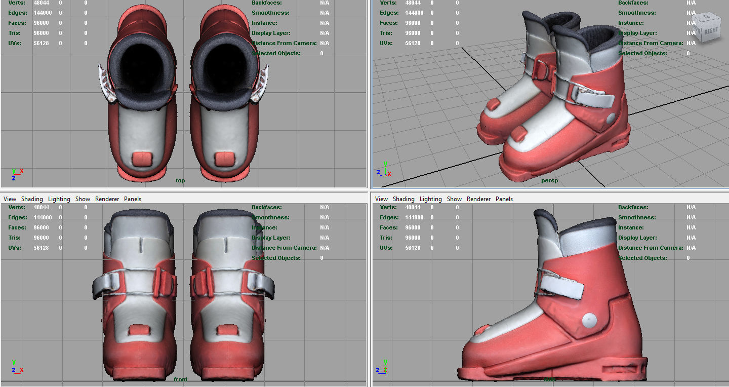 kids Ski Boots Low-poly 3D model_8