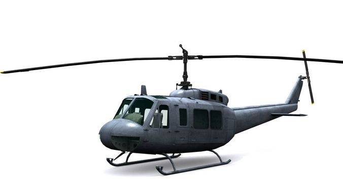 Helicopter UH 1 Low-poly 3D model