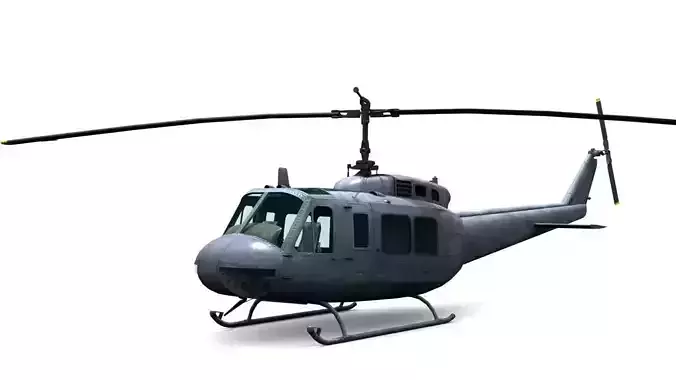 Helicopter UH 1 Low-poly 3D model