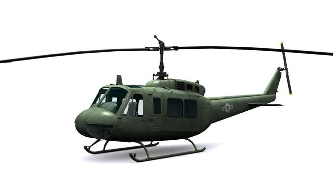 Army UH 1 Low-poly 3D model