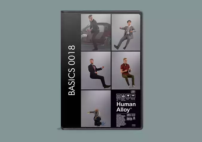 Set of low poly men in car related poses