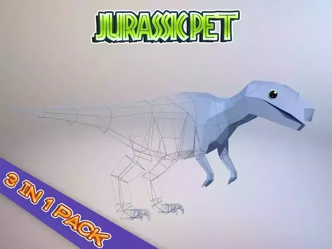 Low-Poly Dino Pack Low-poly 3D model