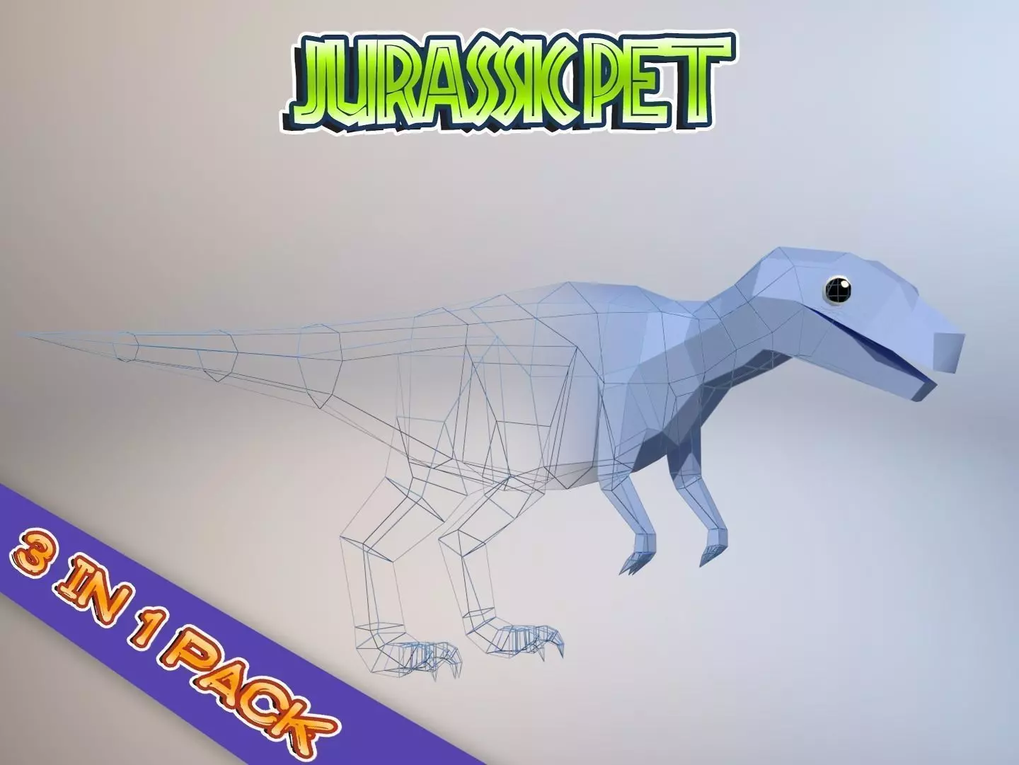 Low-Poly Dino Pack Low-poly 3D model_0