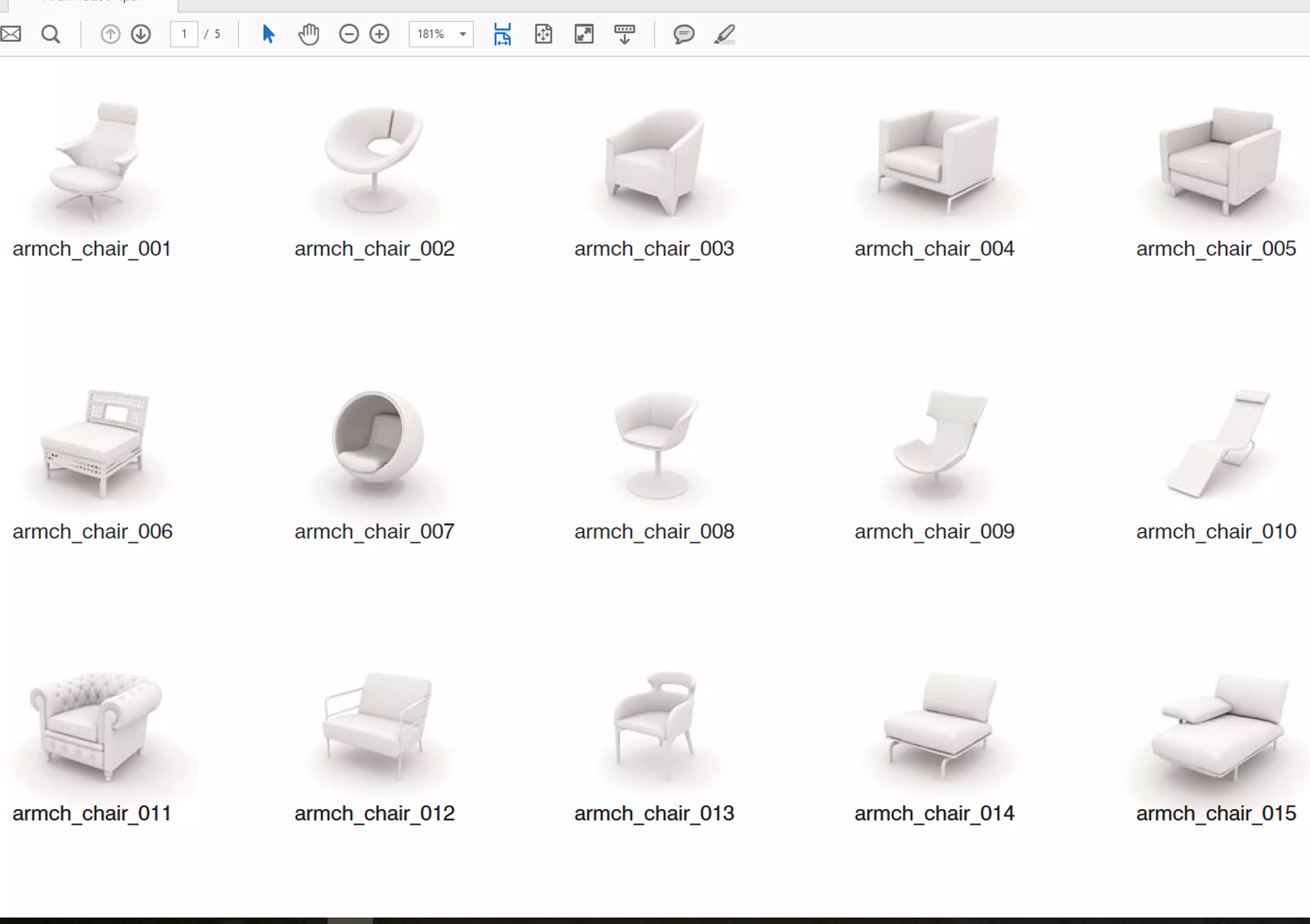 CHAIRS and sofas on computer screen Free low-poly 3D model