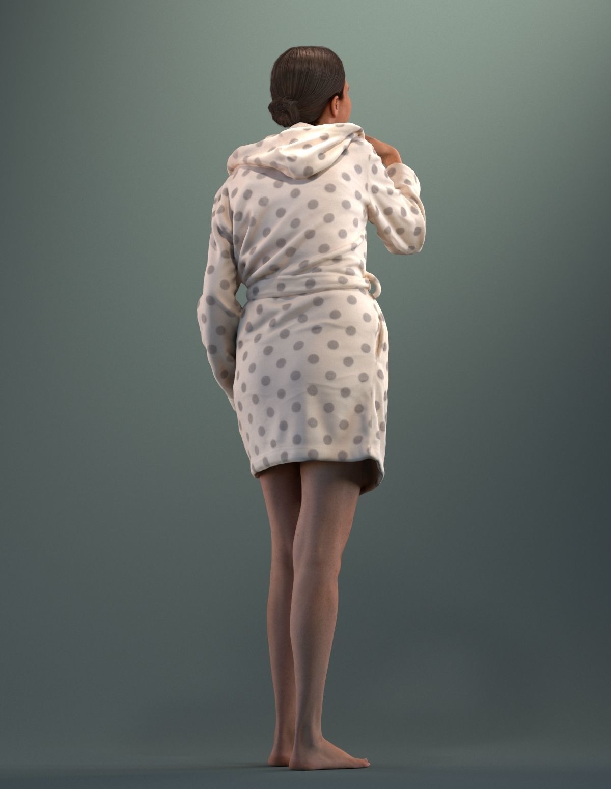 Pre-posed 3D lady brushing her teeth 3D model_3