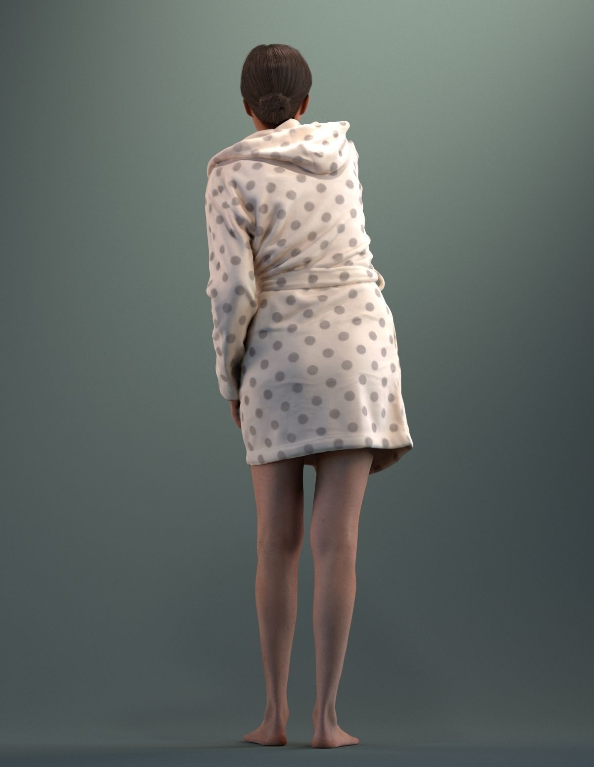 Pre-posed 3D lady brushing her teeth 3D model_5