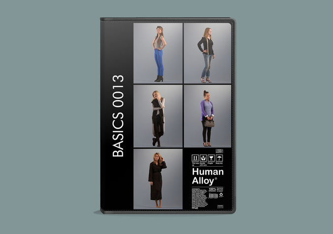 Set of standing 3D low poly women  Low-poly 3D model
