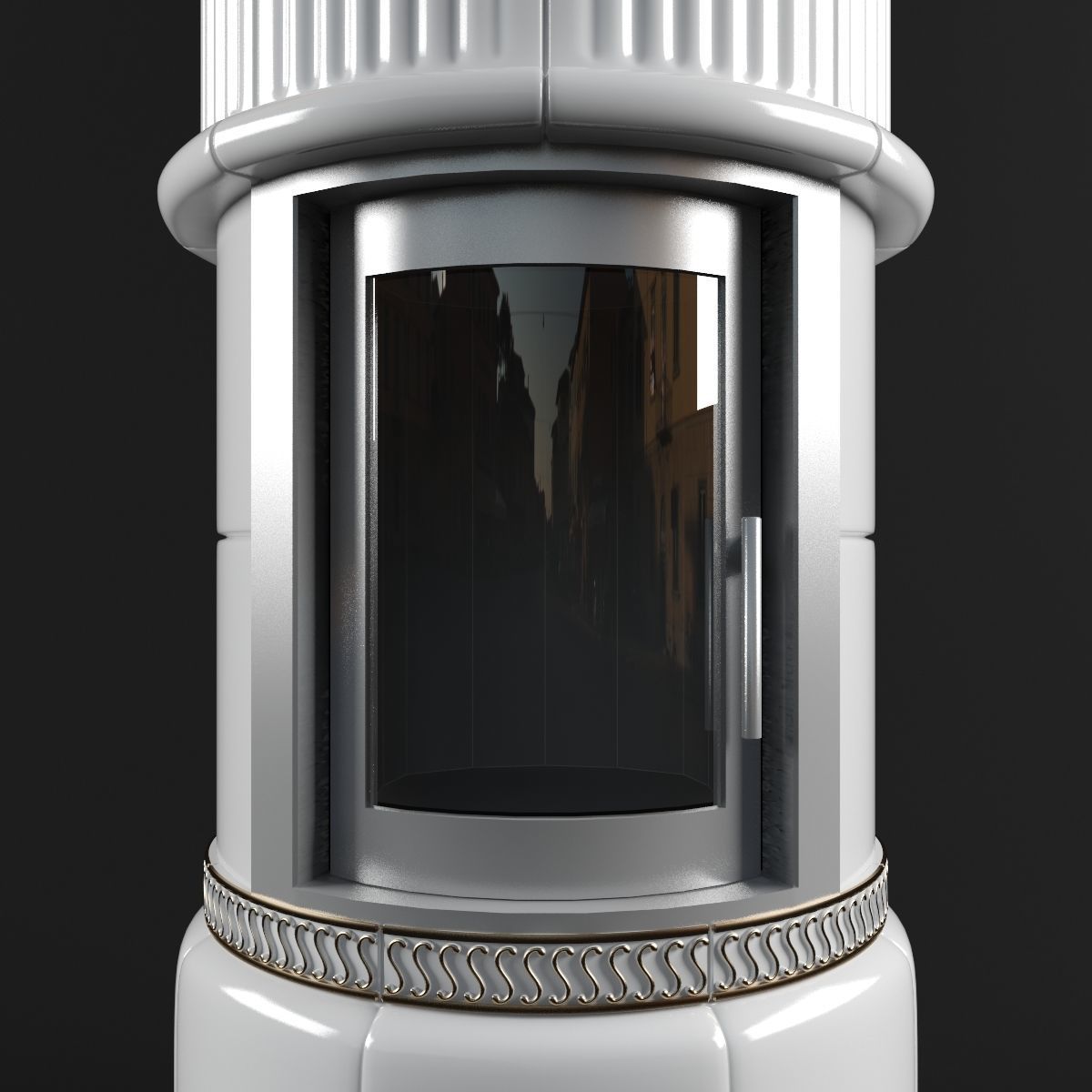 Majolica stove 3D model_2