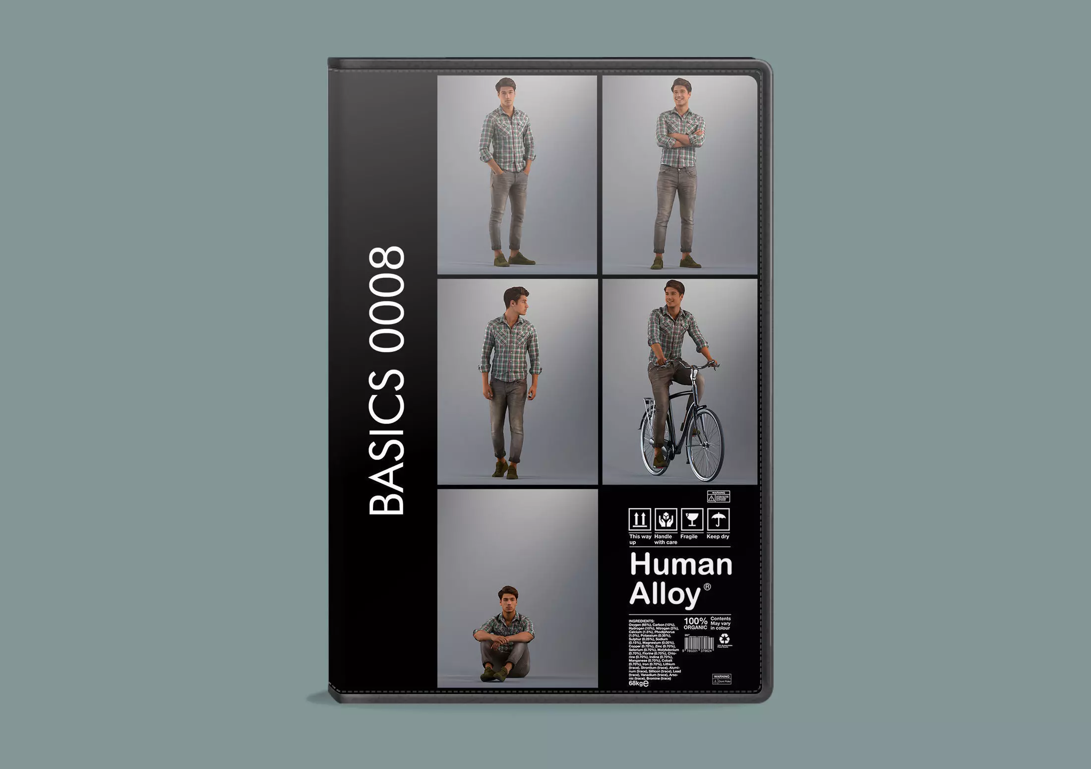 Set of 3d lowpoly poses of one low poly man Low-poly 3D model_0