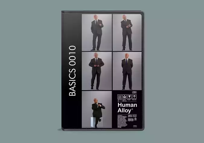 set of a lowpoly 3D man in various poses Low-poly 3D model