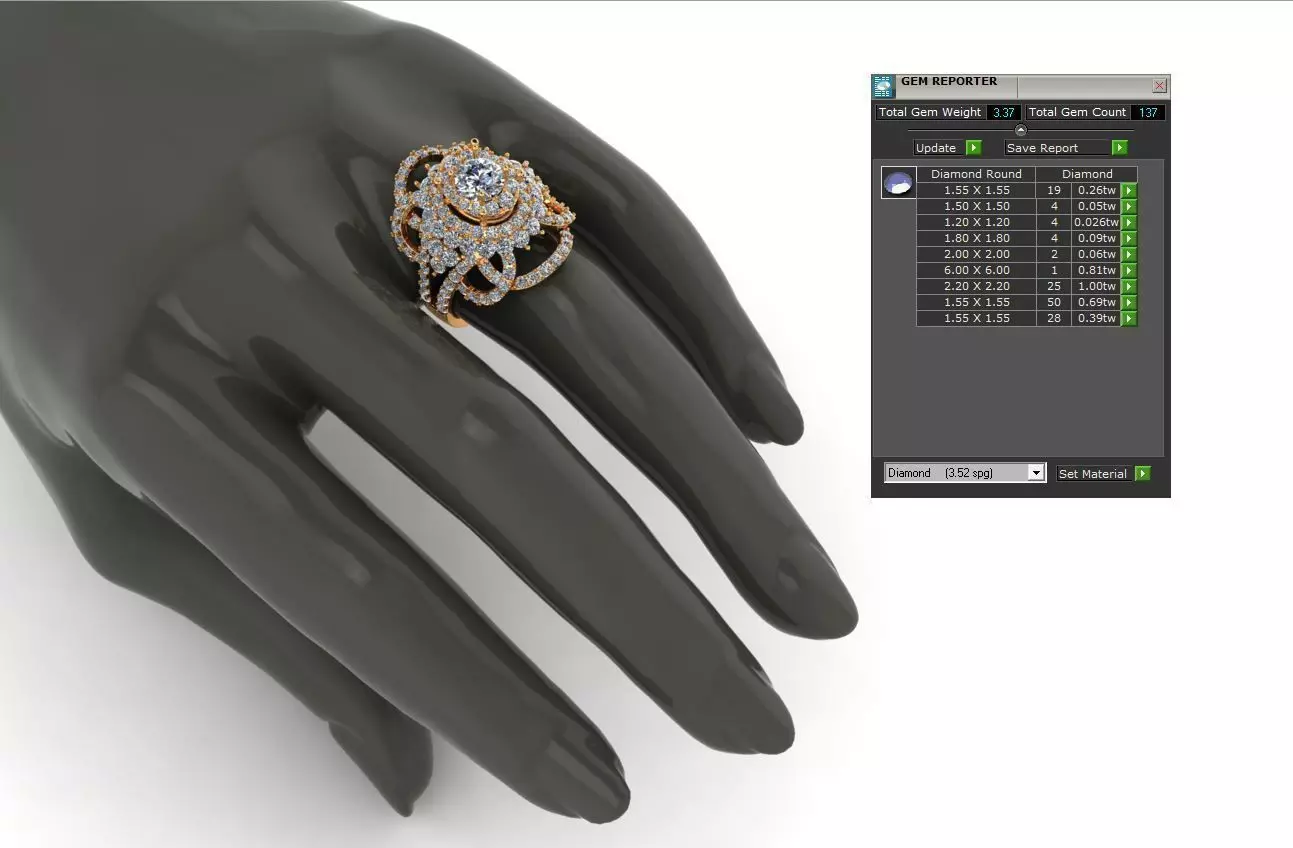 Diamond Ring Flawless Free 3D print model