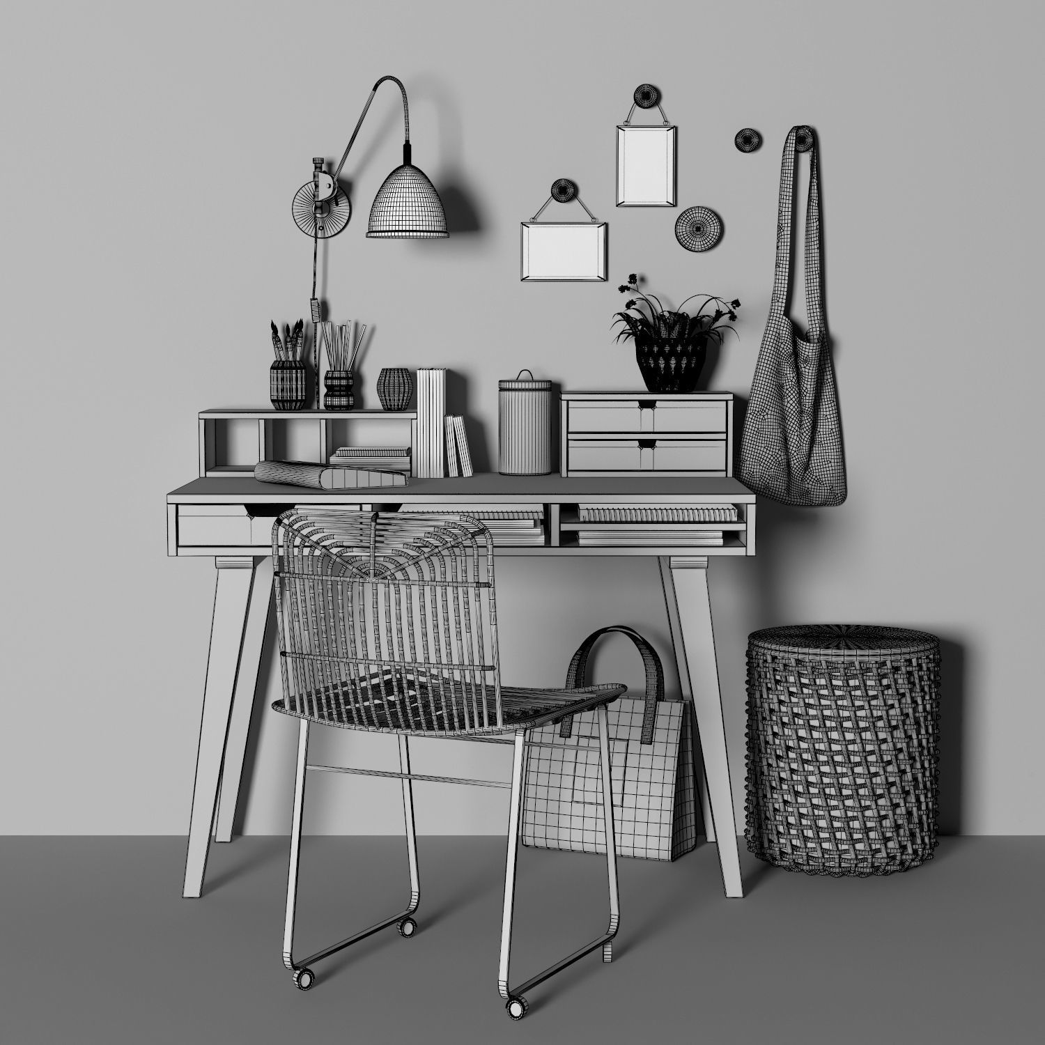 workplace loft 3D model_3