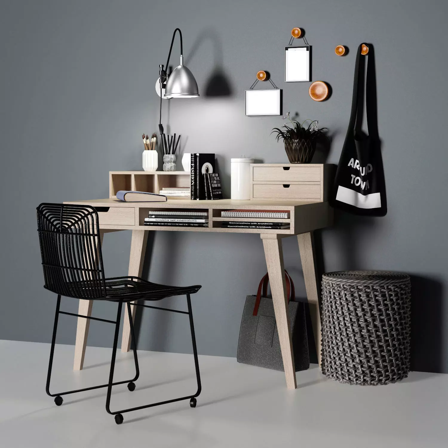 workplace loft 3D model_0