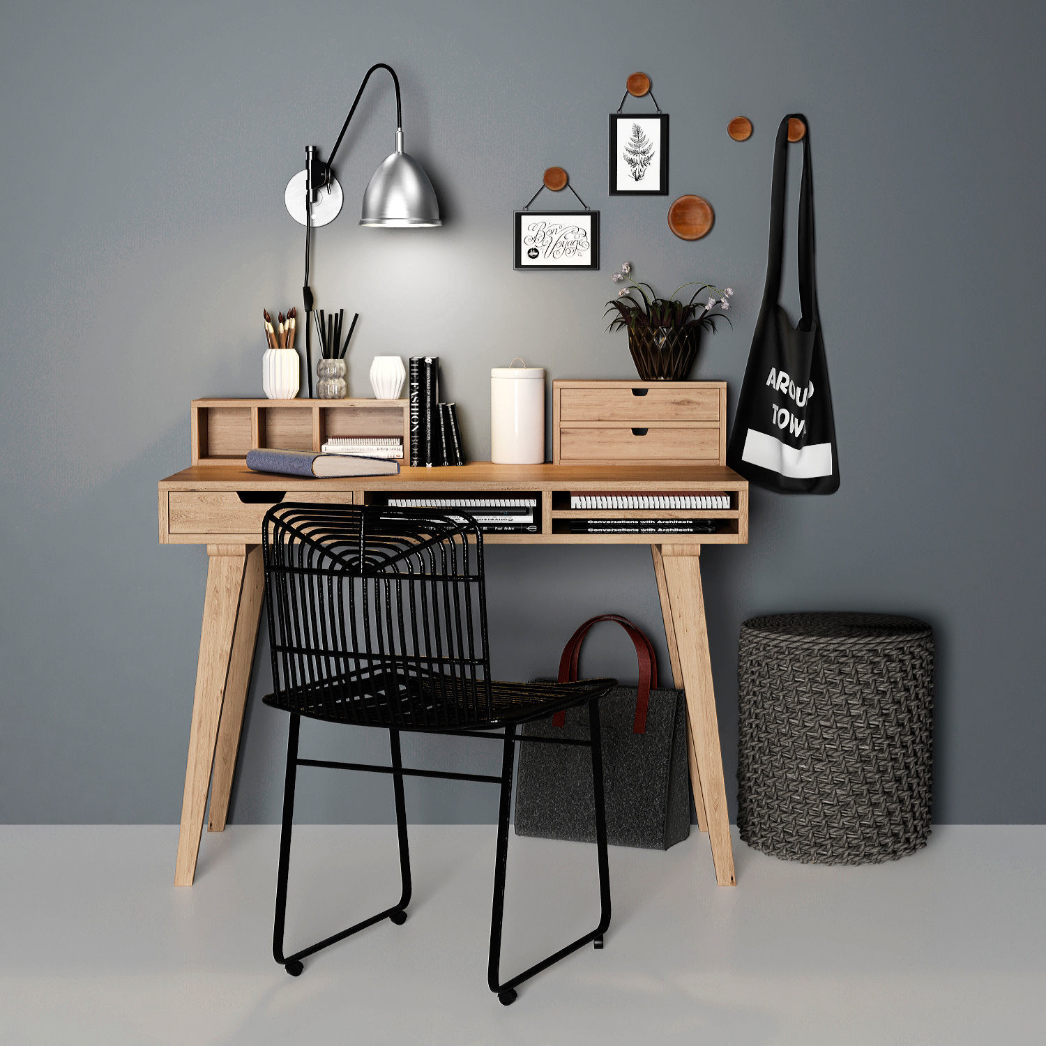 workplace loft 3D model_1