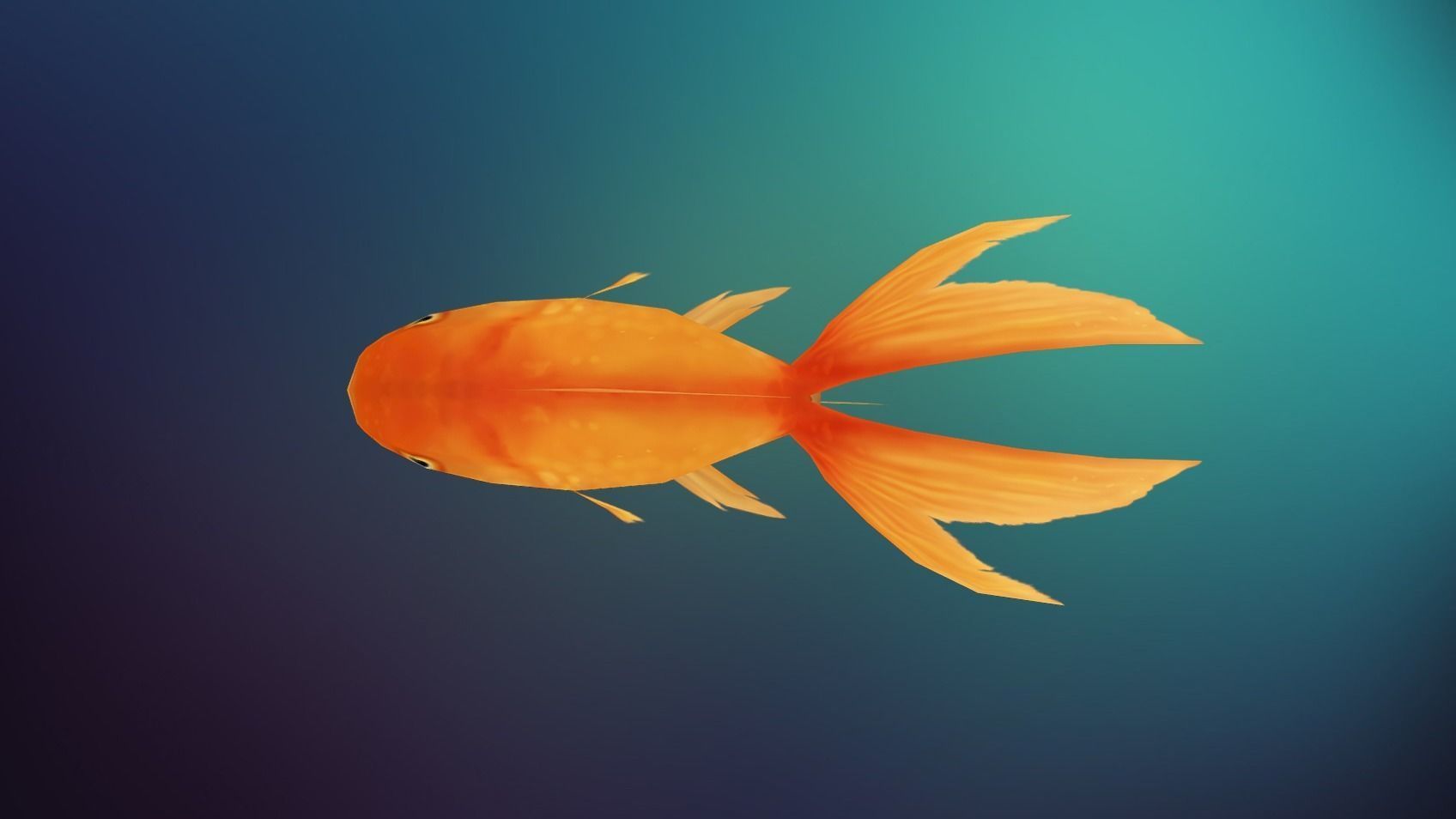 Lowpoly Hand painted GoldFish Low-poly 3D model_2