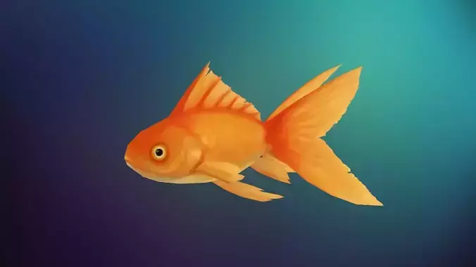Lowpoly Hand painted GoldFish