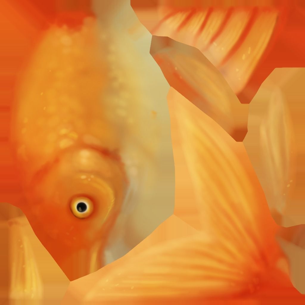 Lowpoly Hand painted GoldFish Low-poly 3D model_4