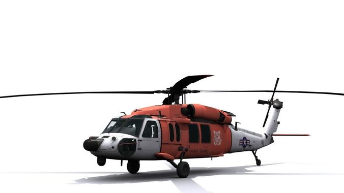 Rescue helicopter Blackhawk Low-poly 3D model