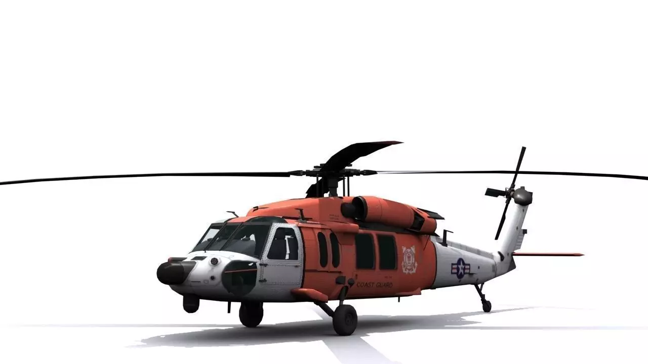 Rescue helicopter Blackhawk Low-poly 3D model
