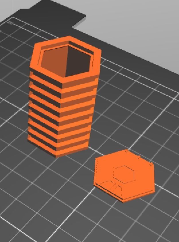 25MM HEX Crate Hollow Half Length 3D print model_1