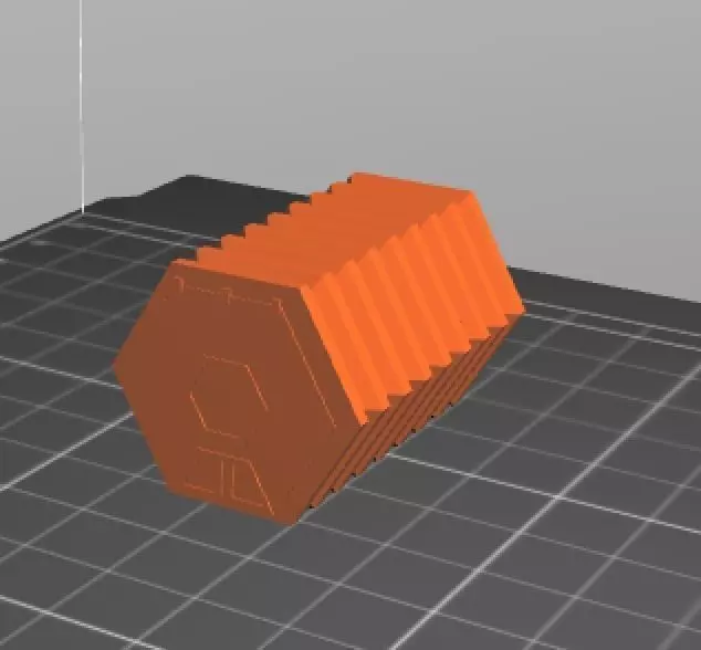 25MM HEX Crate Hollow Half Length 3D print model_0