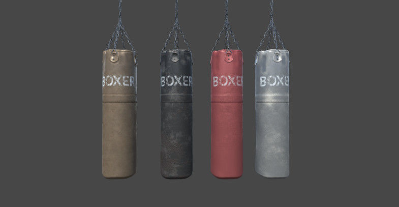 Punching bags - Animated Low-poly 3D model_1