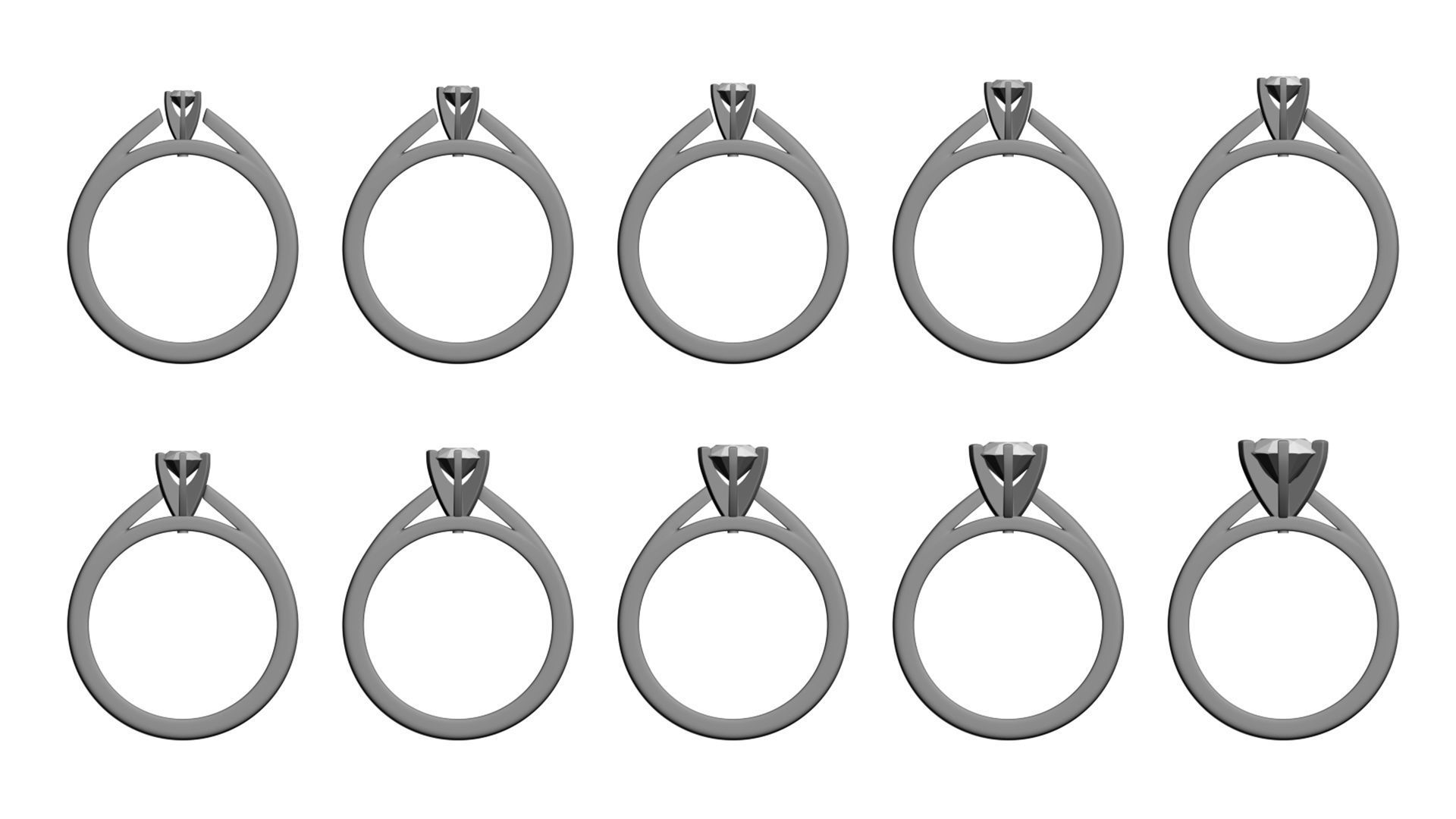 Set from Ten Solitaire Ring 3D print model_13