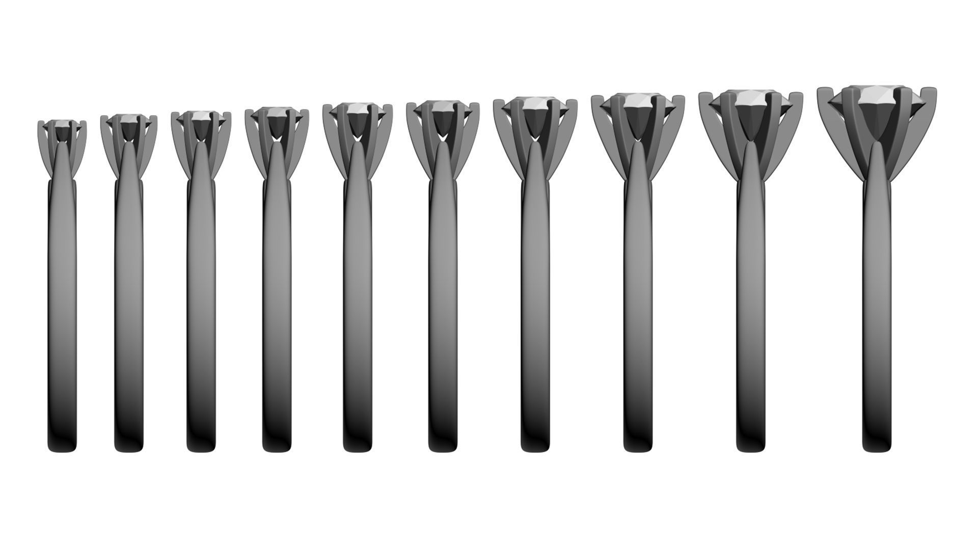 Set from Ten Solitaire Ring 3D print model_15