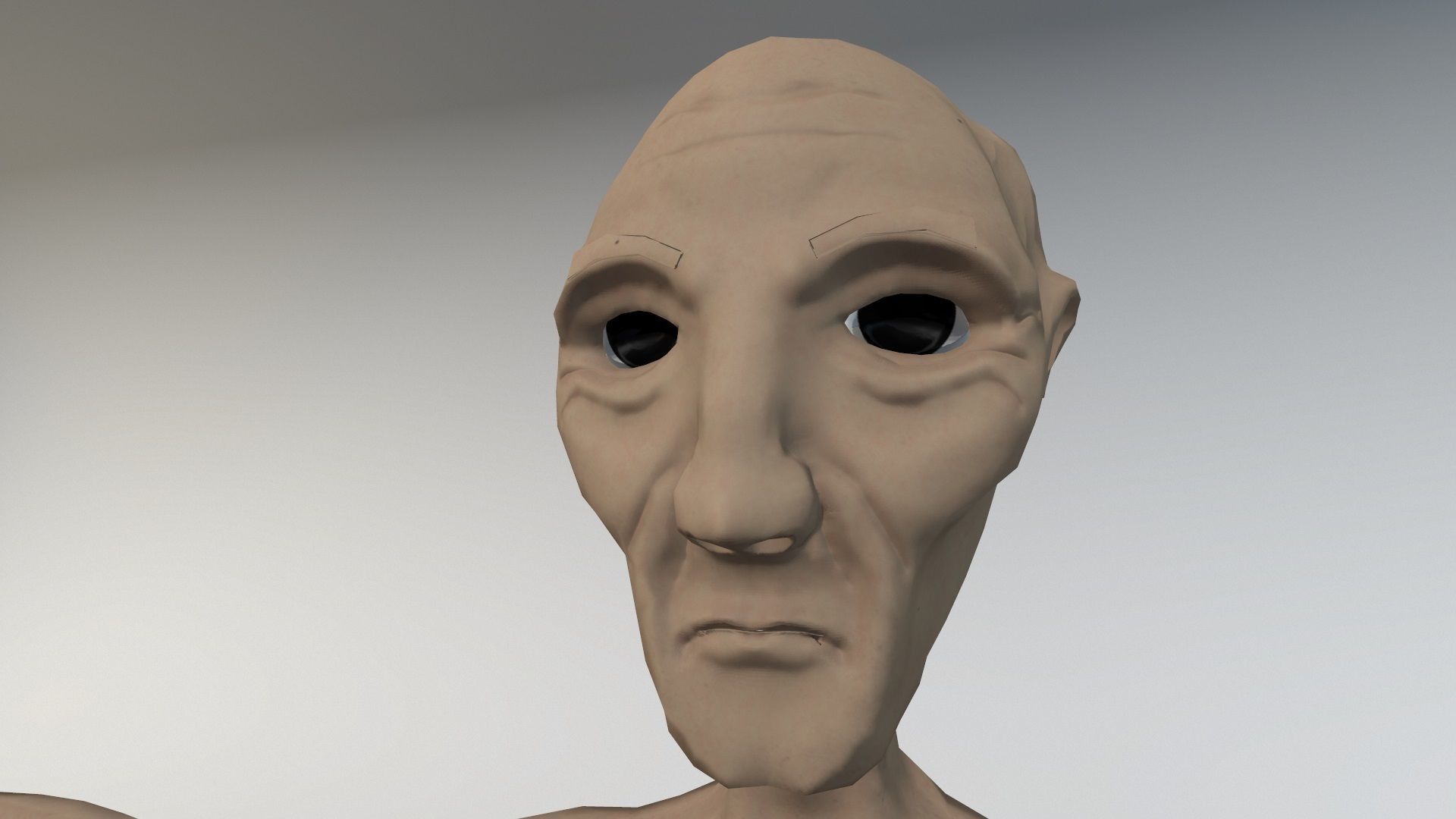Experiment Oldman Low-poly 3D model_6