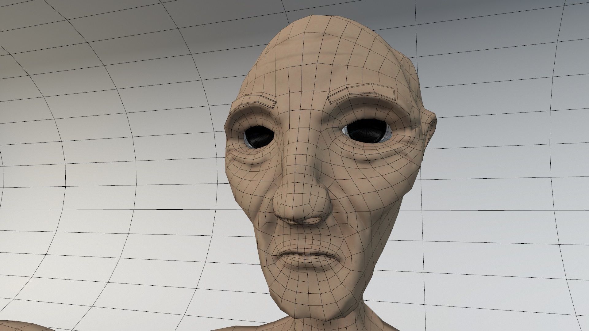 Experiment Oldman Low-poly 3D model_7