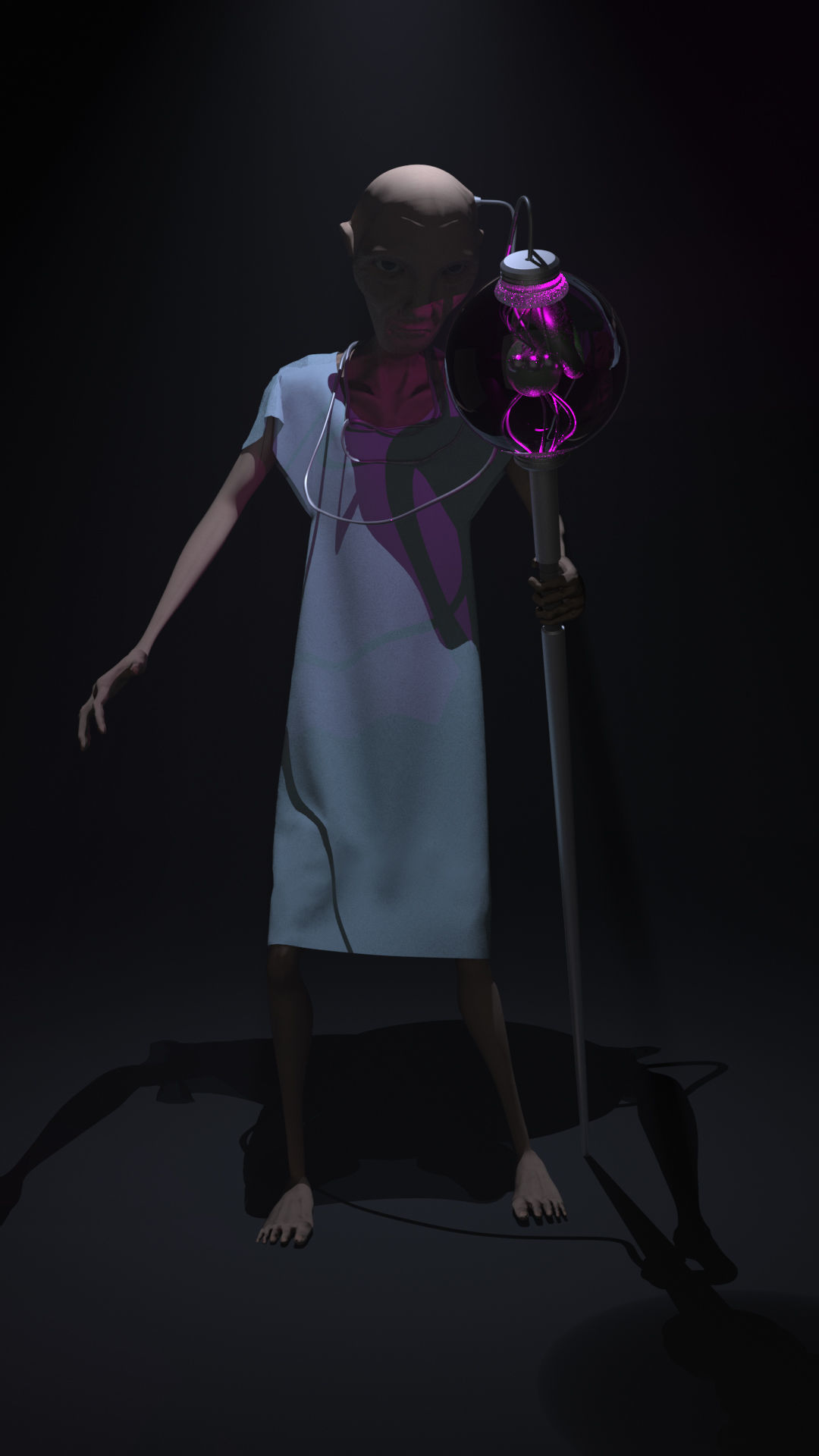 Experiment Oldman Low-poly 3D model_2