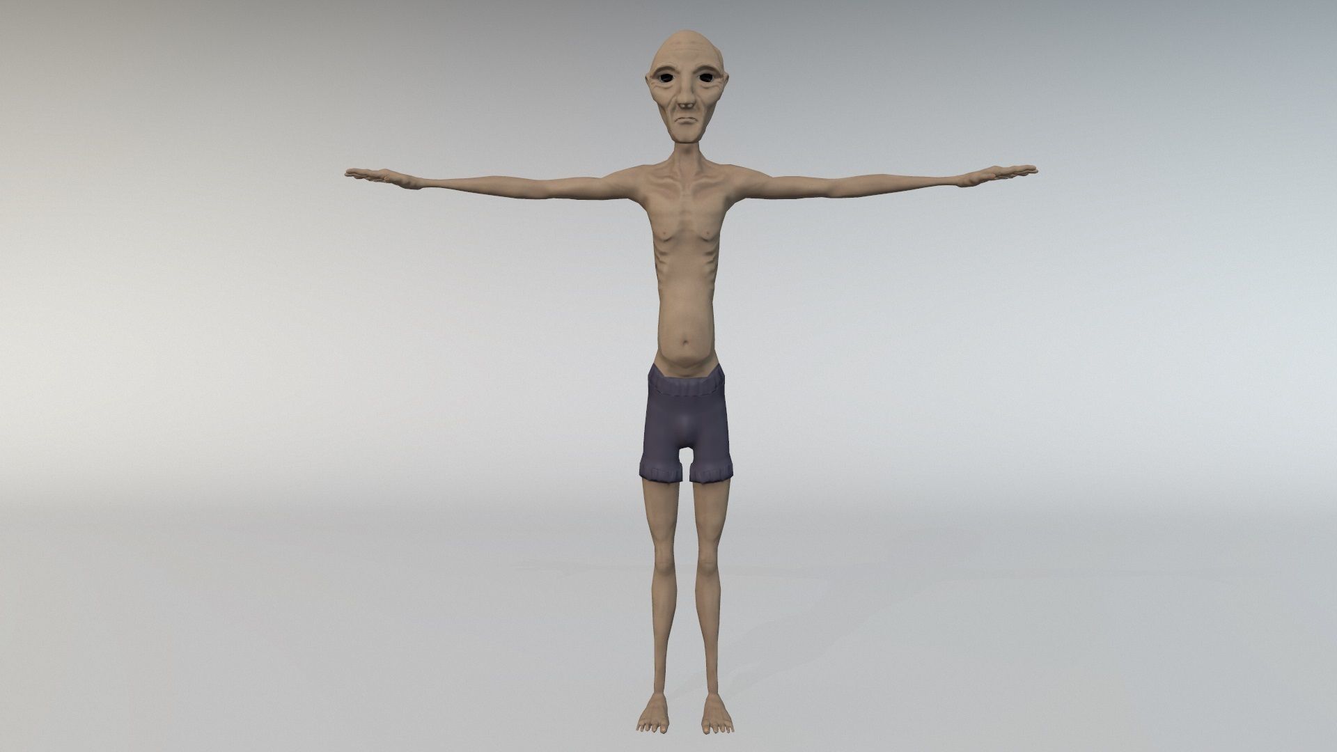 Experiment Oldman Low-poly 3D model_3