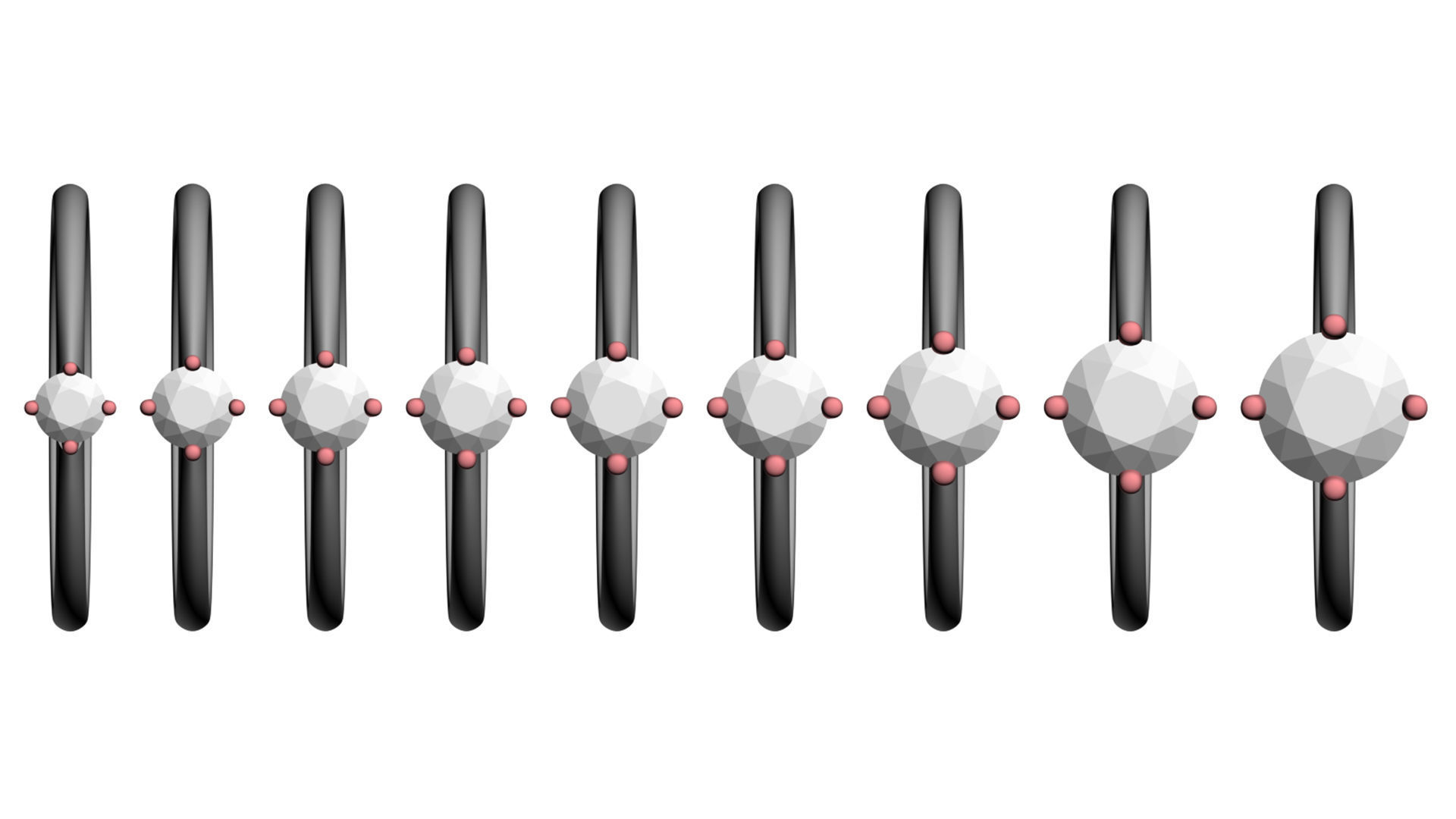 Set from Nine Solitaire Ring 3D print model_16