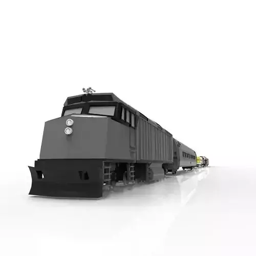 Low Poly Long Train FBX Gamer or Render Low-poly 3D model