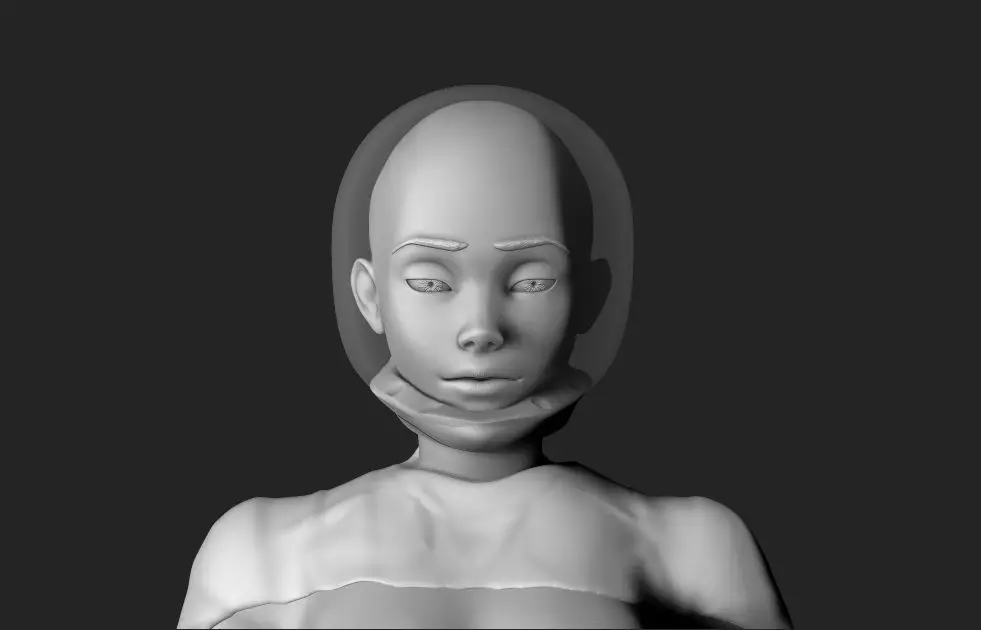 Space girl  Free low-poly 3D model_0