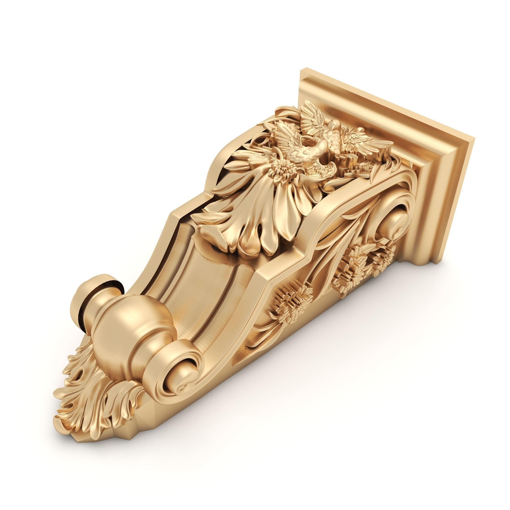 Corbel 2 ornate gold 3D model_5