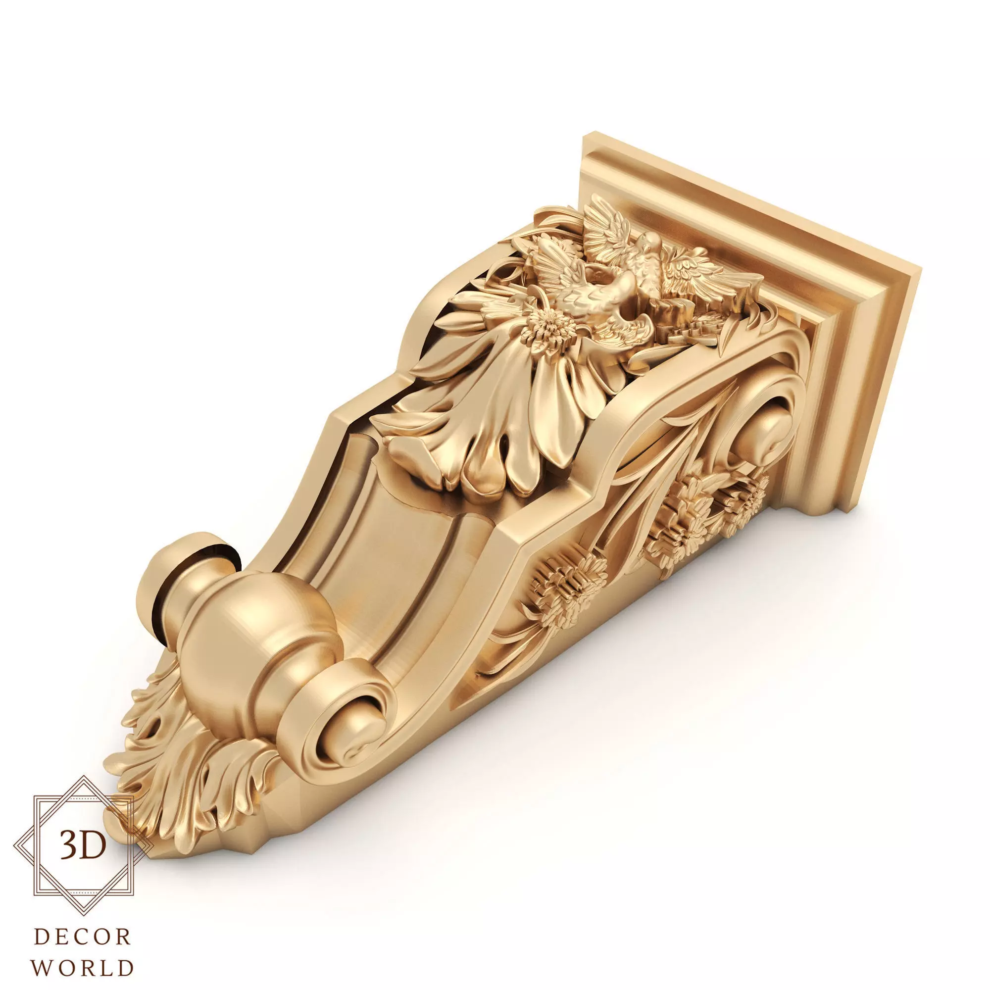 Corbel 2 ornate gold 3D model_0