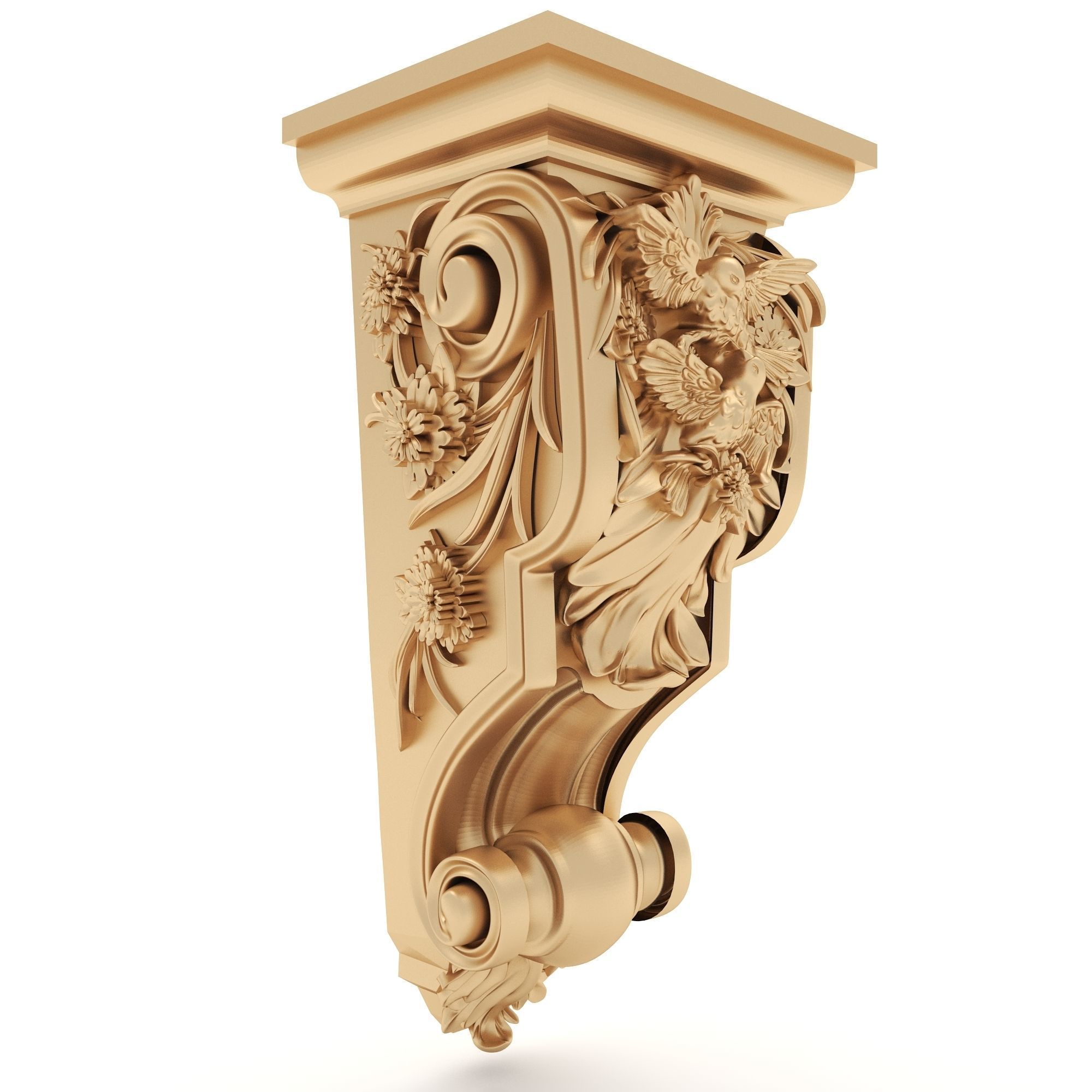 Corbel 2 ornate gold 3D model_3