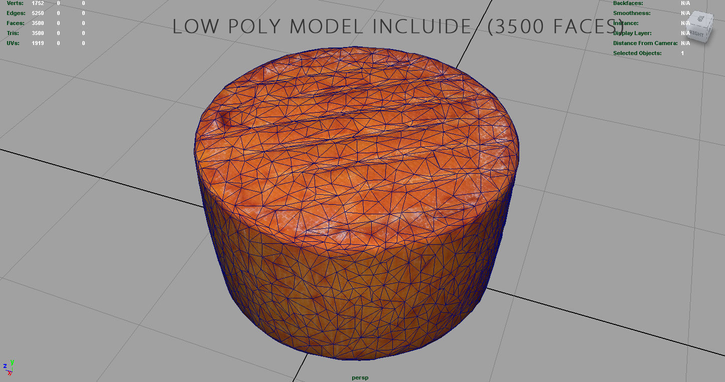 Goat Cheese Low-poly 3D model_5